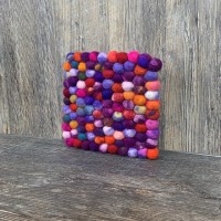 Purple Tie Dye Felt Square Trivet